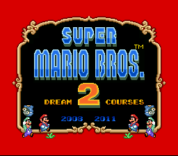 Super Mario Bros 2 - Dream Courses Title Screen